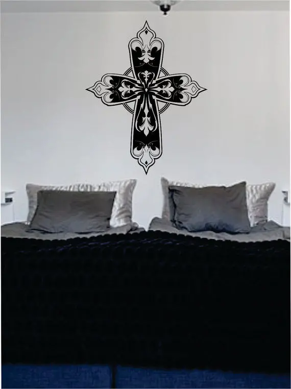 Cross Version 2 Religious Decal Sticker Wall Vinyl Art Home Room Decor 1