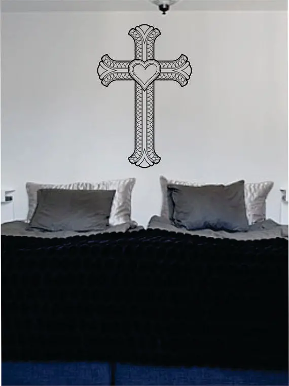 Cross Version 4 Religious Decal Sticker Wall Vinyl Art Home Room Decor 1
