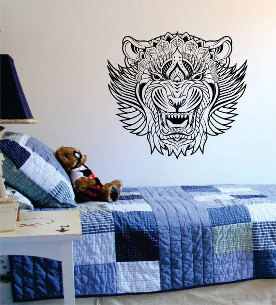 Tiger Face Version 4 Design Animal Decal Sticker Wall Vinyl Decor Art 1