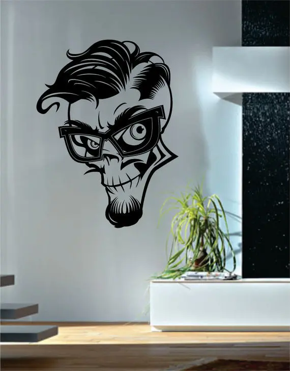 Hipster Skull Art Decal Sticker Wall Vinyl 1
