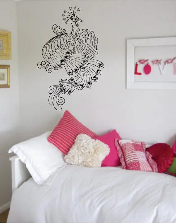 Peacock Bird Design Animal Decal Sticker Wall Vinyl Decor Art 1