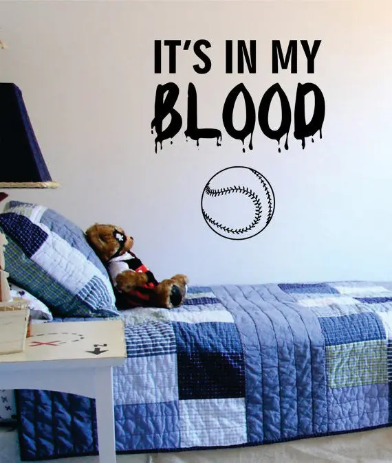 Its In My Blood Baseball Softball Sports Decal Sticker Wall Vinyl 1
