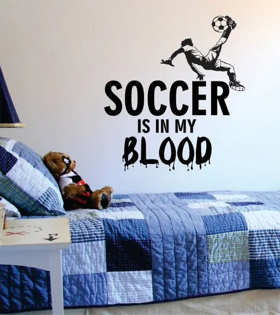 Soccer Is In My Blood Sports Decal Sticker Wall Vinyl 1