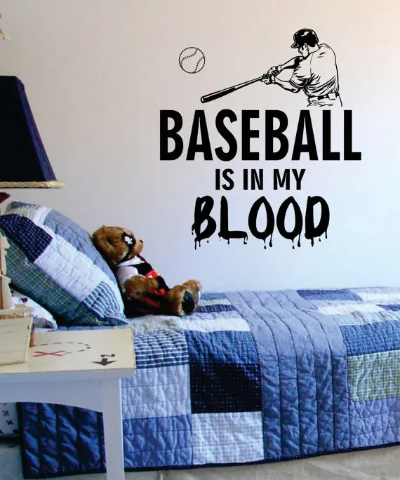 Baseball Is In My Blood Softball Sports Decal Sticker Wall Vinyl 1
