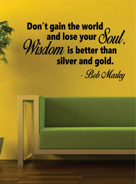 Bob Marley Gain The World Version 4 Decal Quote Sticker Wall Vinyl Art Decor 1