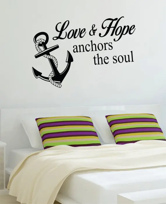 Love And Hope Anchors The Soul Nautical Ocean Beach Decal Sticker Wall Vinyl Art Decor 1