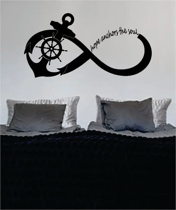 Hope Anchors The Soul Anchor Infinity Sign Nautical Ocean Beach Decal Sticker Wall Vinyl Art Decor 1