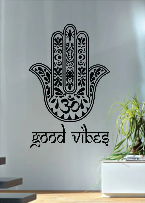 Good Vibes Hamsa Hand Version 1 Decal Sticker Wall Vinyl 1
