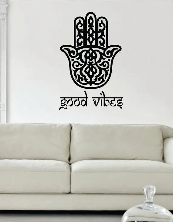 Good Vibes Hamsa Hand Version 2 Decal Sticker Wall Vinyl 1