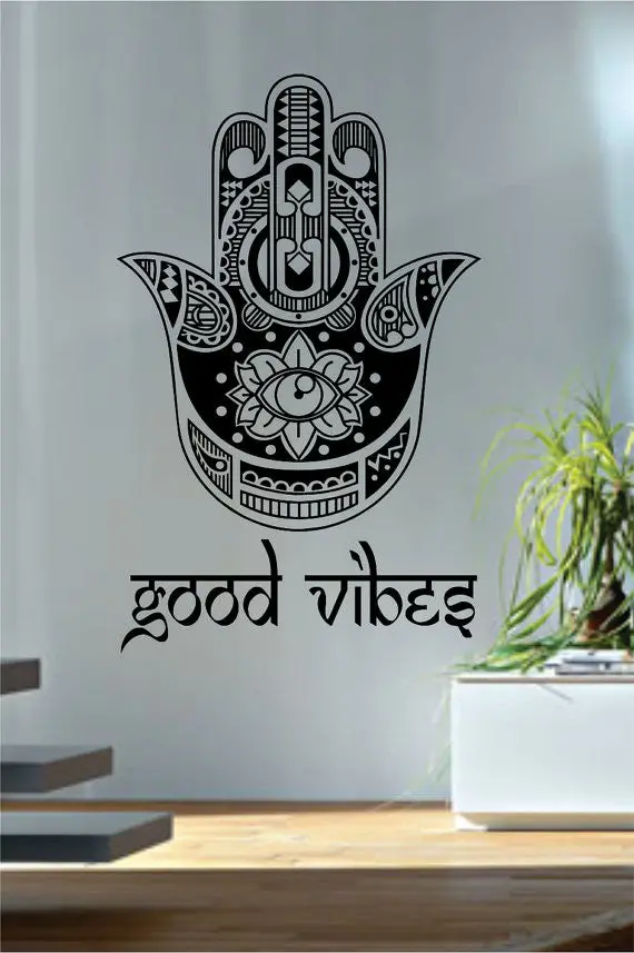 Good Vibes Hamsa Hand Version 4 Decal Sticker Wall Vinyl 1