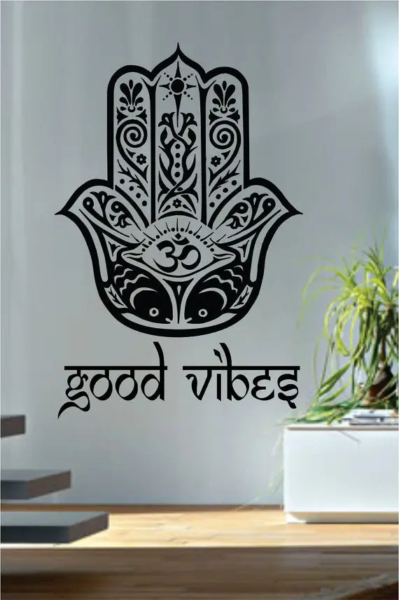 Good Vibes Hamsa Hand Version 5 Decal Sticker Wall Vinyl 1