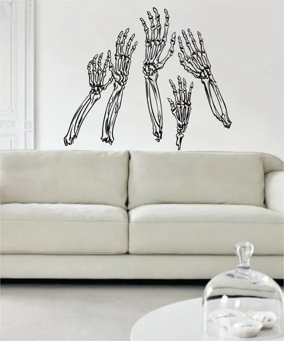 Skeleton Hands Design Decal Sticker Wall Vinyl Art Home Room Decor 1