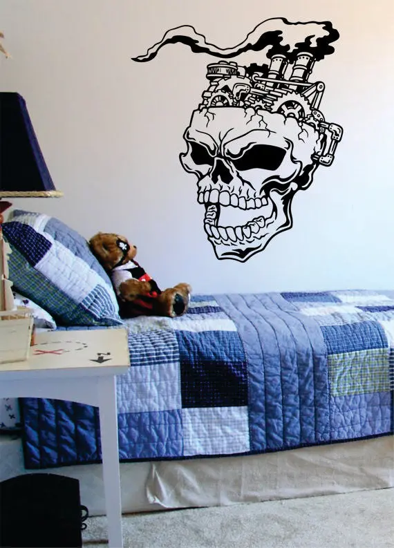Steampunk Skull Version 2 Art Decal Sticker Wall Vinyl 1