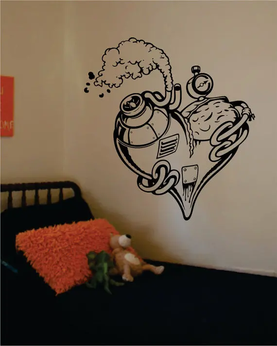 Steampunk Heart Machine Love Design Decal Sticker Wall Vinyl Decor Art 1
