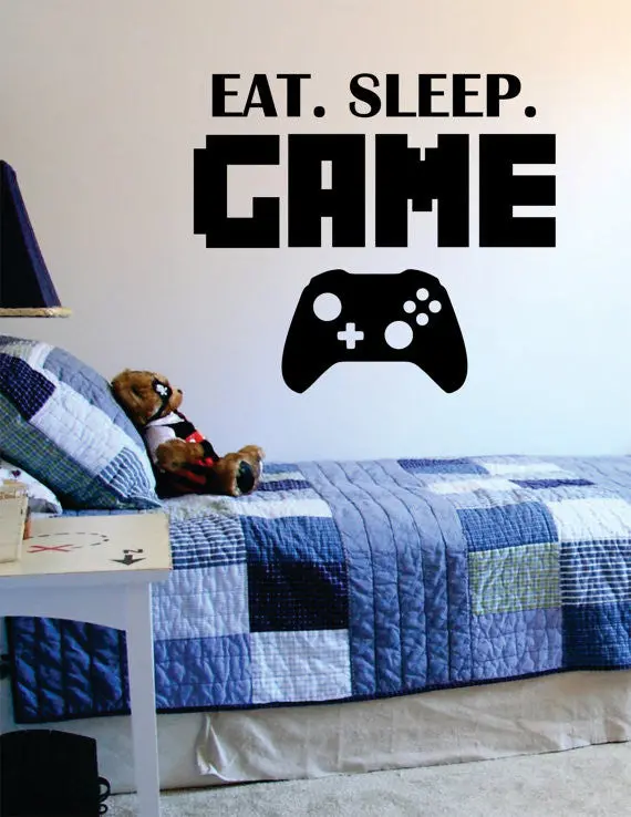 Eat Sleep Game Version 2 Gamer Decal Sticker Wall Vinyl Art Decor 1