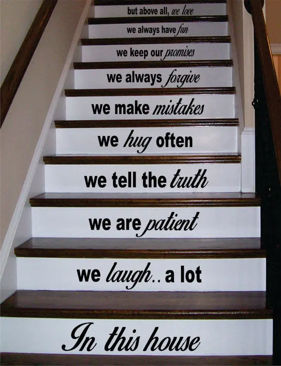 In This House Stairs Version 3 Decor Decal Sticker Wall Vinyl Art 1