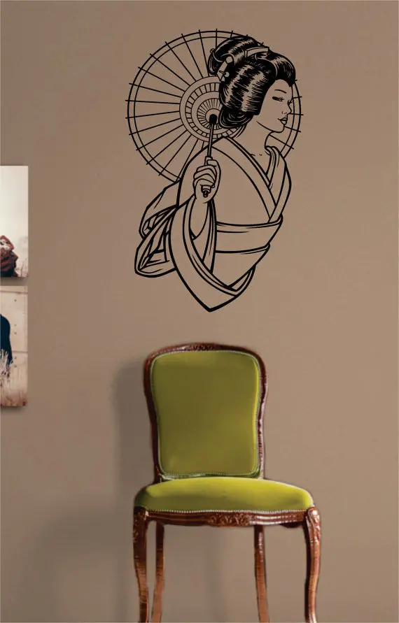 Japanese Geisha Version 1 Design Decal Sticker Wall Vinyl Decor Art 1