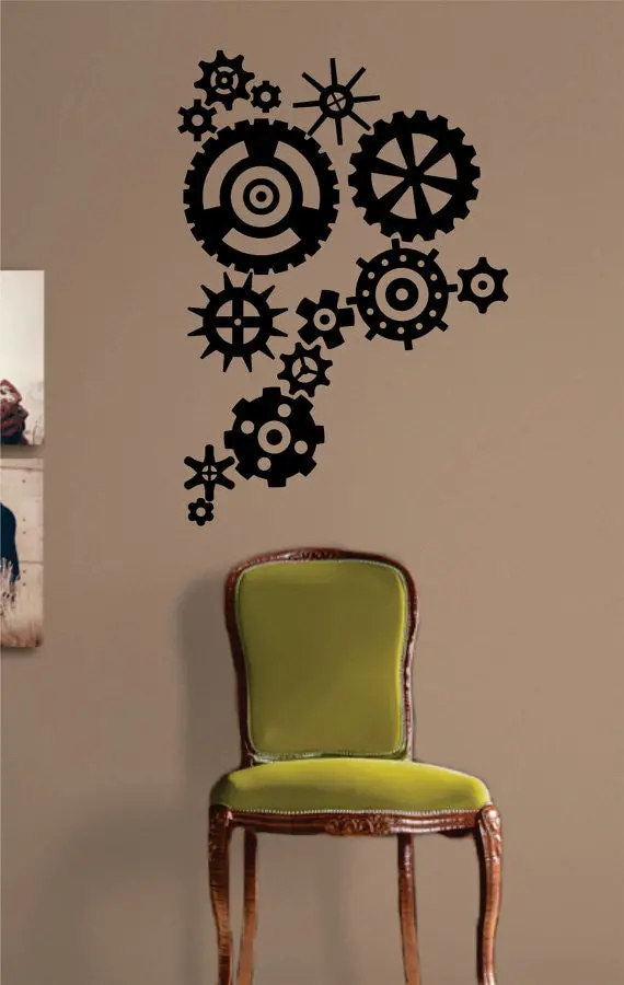 Gears Version 2 Machine Steampunk Design Decal Sticker Wall Vinyl Decor Art 1