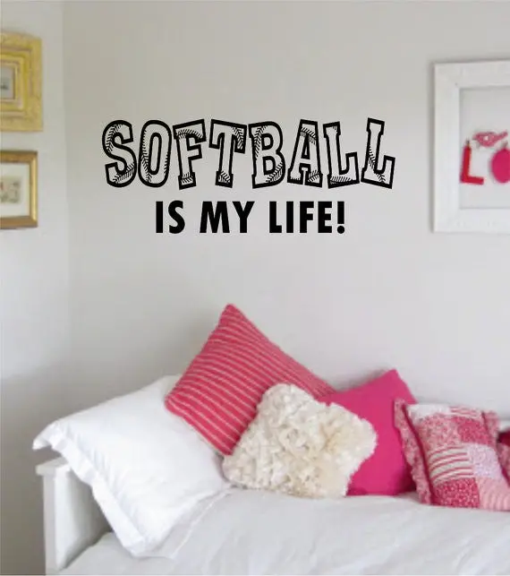 Softball Is My Life Sports Decal Sticker Wall Vinyl 1