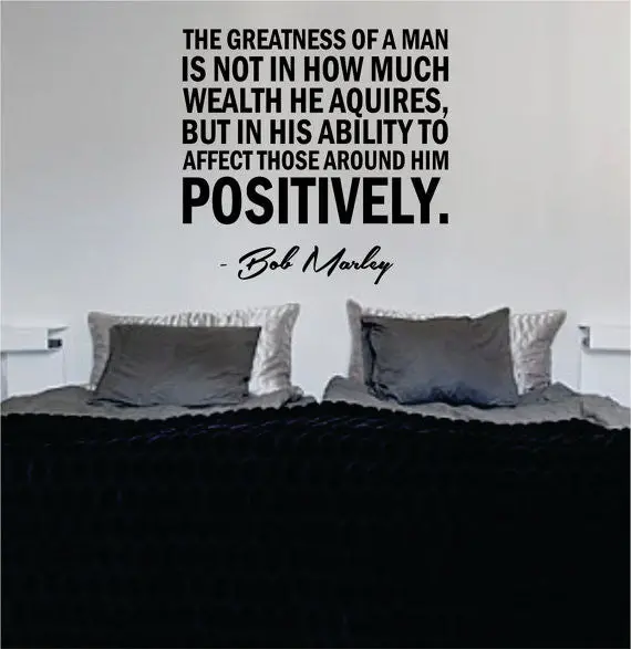 Bob Marley Greatness Of A Man Version 2 Decal Quote Sticker Wall Vinyl Art Decor 1