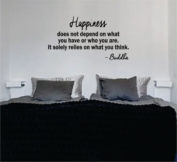Buddha Happiness Quote Decal Sticker Wall Vinyl Decor Art 1