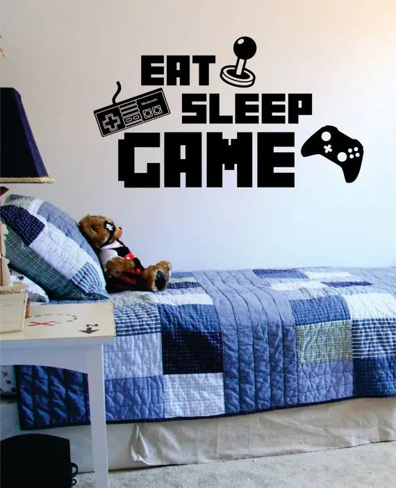 Eat Sleep Game Version 3 Gamer Decal Sticker Wall Vinyl Art Decor 1