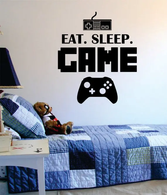 Eat Sleep Game Version 4 Gamer Decal Sticker Wall Vinyl Art Decor 1