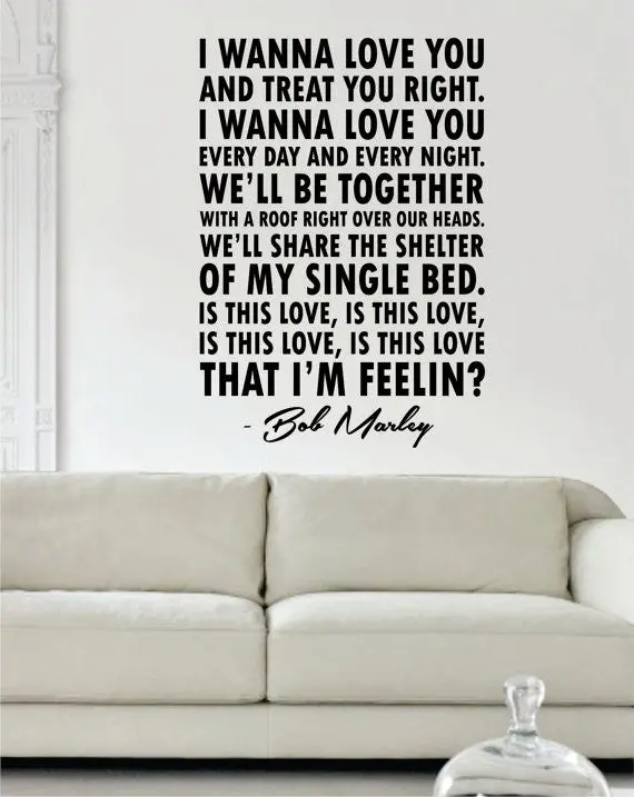 Bob Is This Love Lyrics Big Decal Quote Sticker Wall Vinyl Art Decor 1