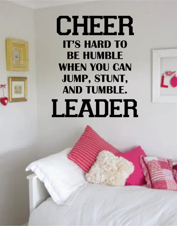 Cheerleader Its Hard To Be Humble Quote Decal Sticker Wall Vinyl Decor Art 1
