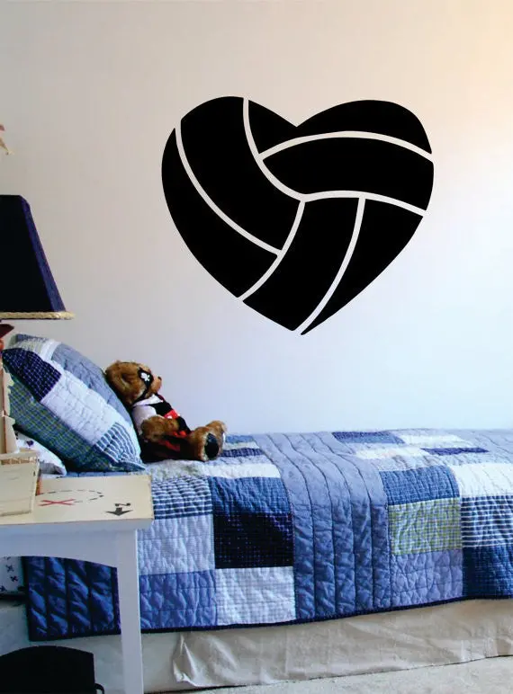 Volleyball Heart Design Sports Decal Sticker Wall Vinyl 1