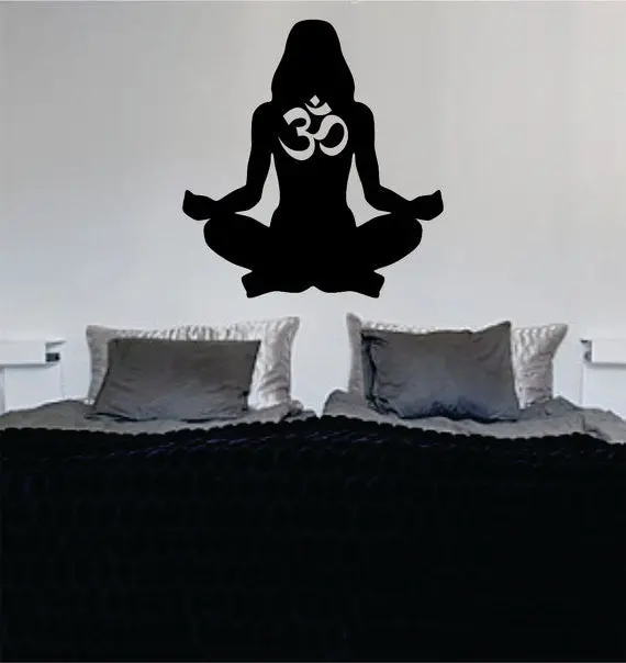 Yoga Om Silhouette Decal Sticker Wall Vinyl 1