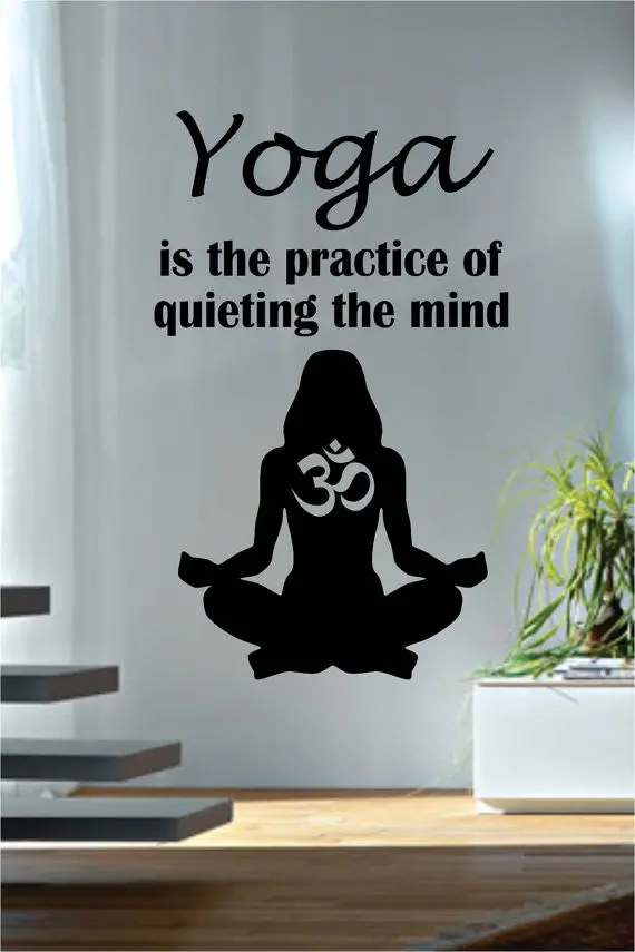 Yoga Is The Practice Of Quieting The Mind Quote Decal Sticker Wall Vinyl 1