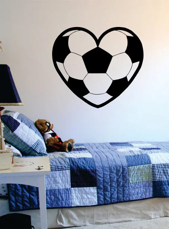 Soccer Heart Sports Decal Sticker Wall Vinyl 1