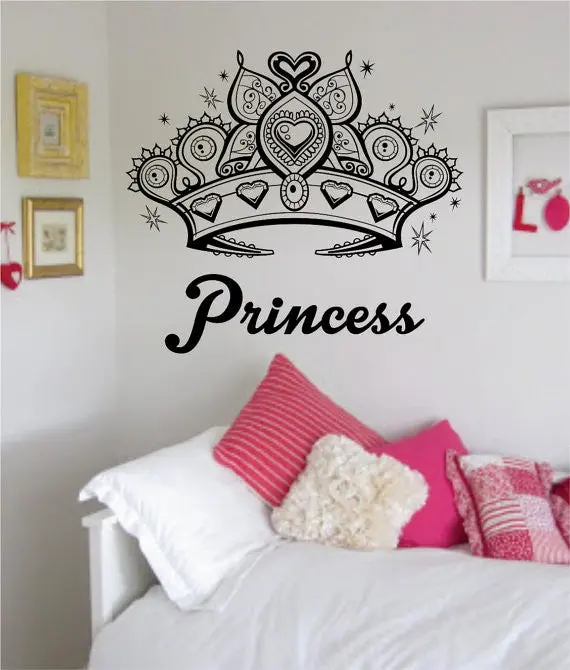 Princess Crown Girl Daughter Design Decal Sticker Wall Vinyl Decor Art 1