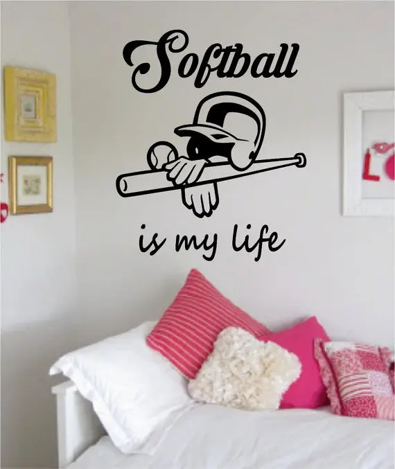 Softball Is My Life Version 1 Sports Decal Sticker Wall Vinyl 1
