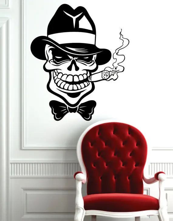 Mafia Skull Design Art Decal Sticker Wall Vinyl Home Decor 1