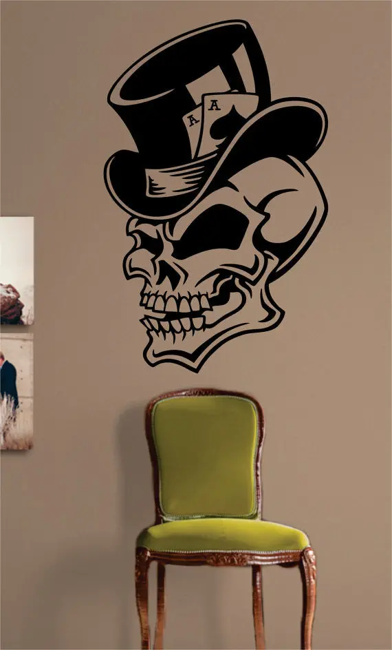 Ace Of Spades Skull Tophat Art Decal Sticker Wall Vinyl 1