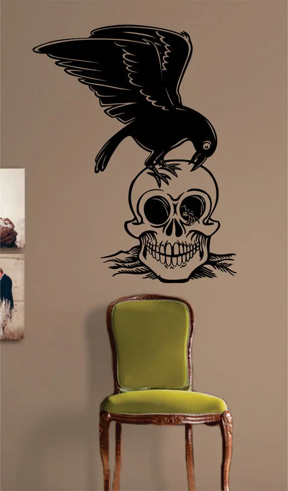 Bird And Skull Design Art Decal Sticker Wall Vinyl 1