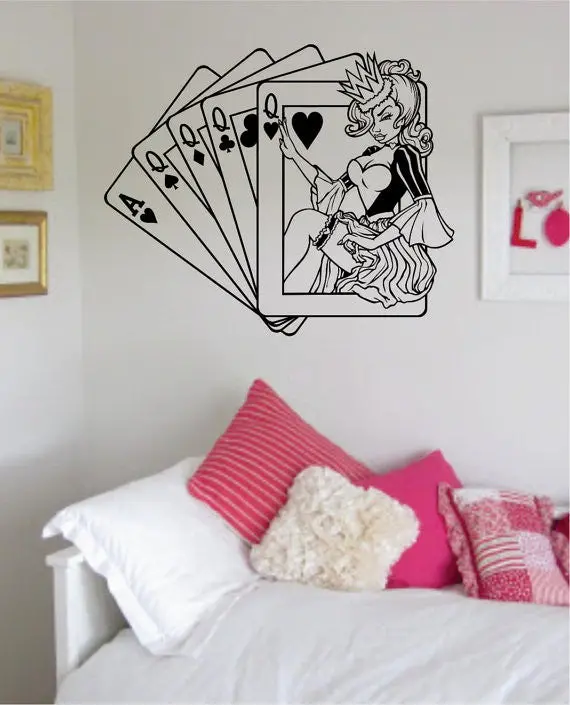 Queen Cards Vegas Design Decal Sticker Wall Vinyl Decor Art 1