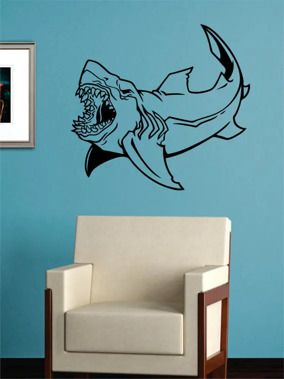 Shark Version 5 Design Animal Decal Sticker Wall Vinyl Decor Art 1