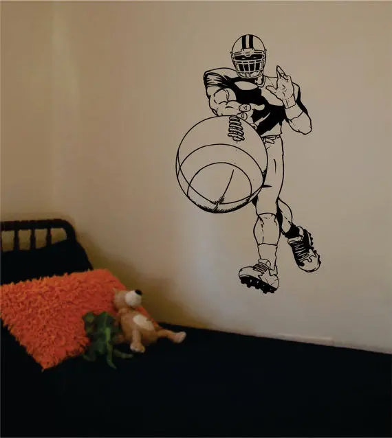 Player Throwing Football Sports Decal Sticker Wall Vinyl 1