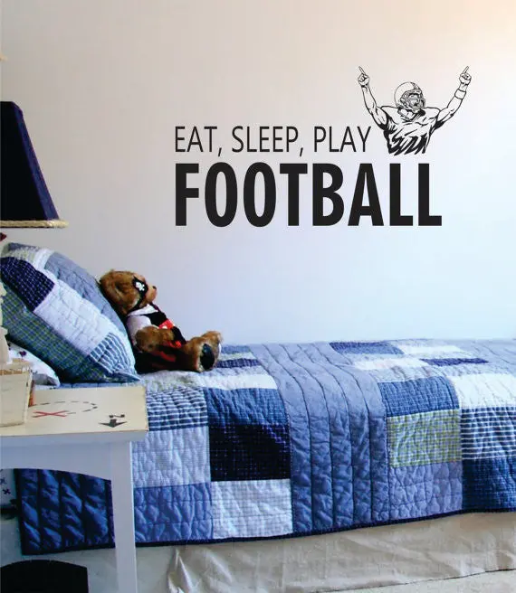 Eat Sleep Play Football Version 1 Sports Decal Sticker Wall Vinyl 1