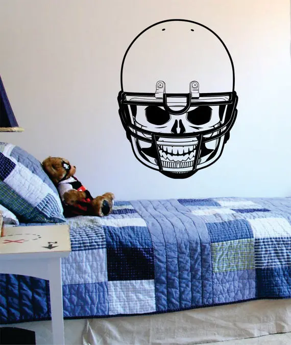 Football Skull Helmet Art Decal Sticker Wall Vinyl 1