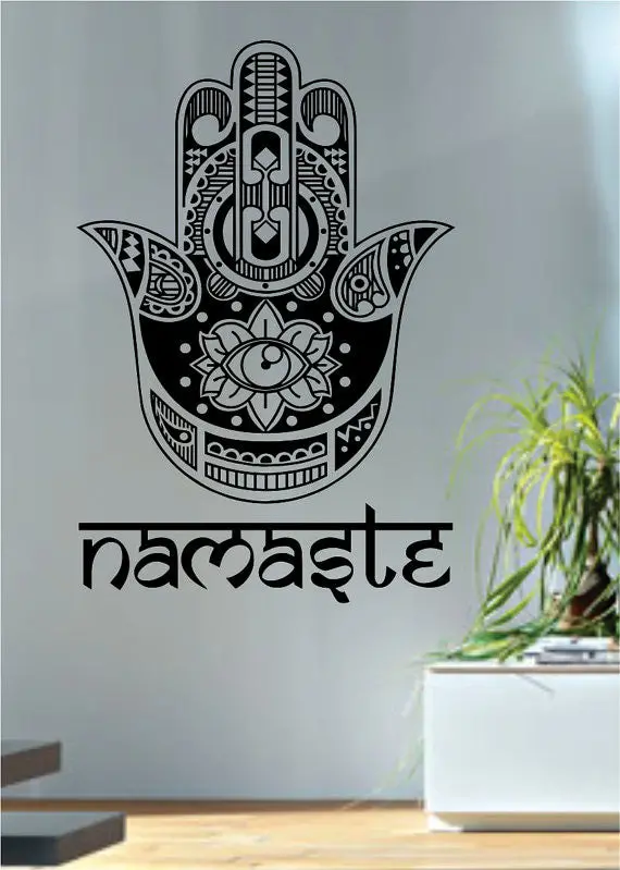 Namaste Hamsa Hand Version 2 Decal Sticker Wall Vinyl 1