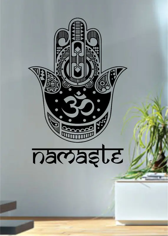Namaste Hamsa Hand Version 4 Decal Sticker Wall Vinyl 1