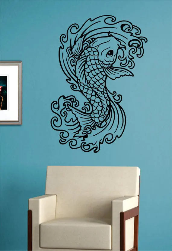 Koi Fish Version 6 Design Animal Decal Sticker Wall Vinyl Decor Art 1