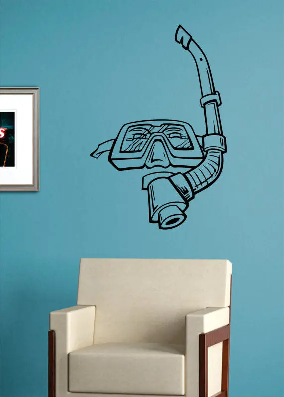 Scuba Gear Beach Ocean Design Decal Sticker Wall Vinyl Decor Art 1