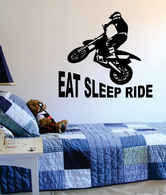Eat Sleep Ride Dirtbike Moto X Design Sports Decal Sticker Wall Vinyl 1