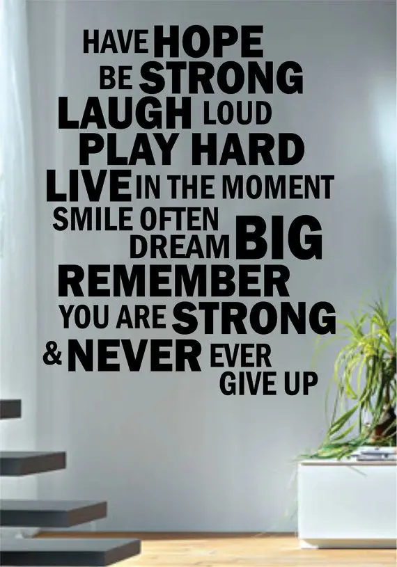 Have Hope Be Strong Version 2 Inspirational Quote Decal Sticker Wall Vinyl Decor Art 1