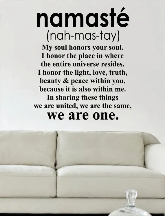 Namaste Definition Quote Decal Sticker Wall Vinyl Decor Art 1